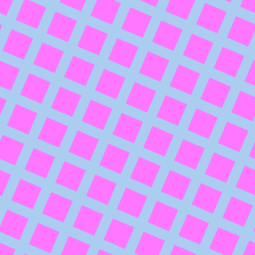 67/157 degree angle diagonal checkered chequered lines, 34 pixel lines width, 77 pixel square size, Pale Cornflower Blue and Fuchsia Pink plaid checkered seamless tileable