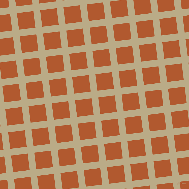 7/97 degree angle diagonal checkered chequered lines, 27 pixel lines width, 66 pixel square size, Pavlova and Fiery Orange plaid checkered seamless tileable