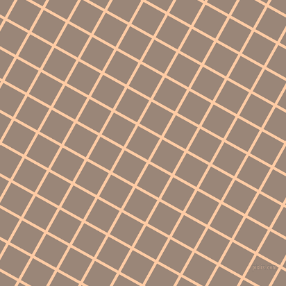 61/151 degree angle diagonal checkered chequered lines, 4 pixel lines width, 36 pixel square size, Peach and Almond Frost plaid checkered seamless tileable