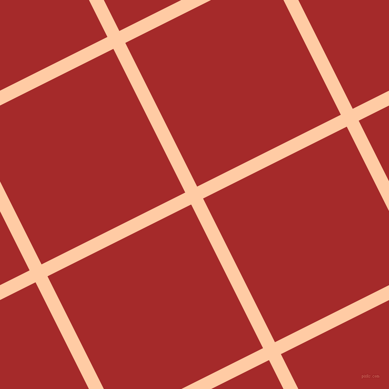 27/117 degree angle diagonal checkered chequered lines, 26 pixel lines width, 313 pixel square size, Peach and Brown plaid checkered seamless tileable