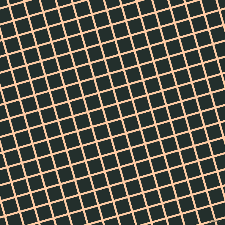 16/106 degree angle diagonal checkered chequered lines, 7 pixel lines width, 45 pixel square size, Peach and Racing Green plaid checkered seamless tileable