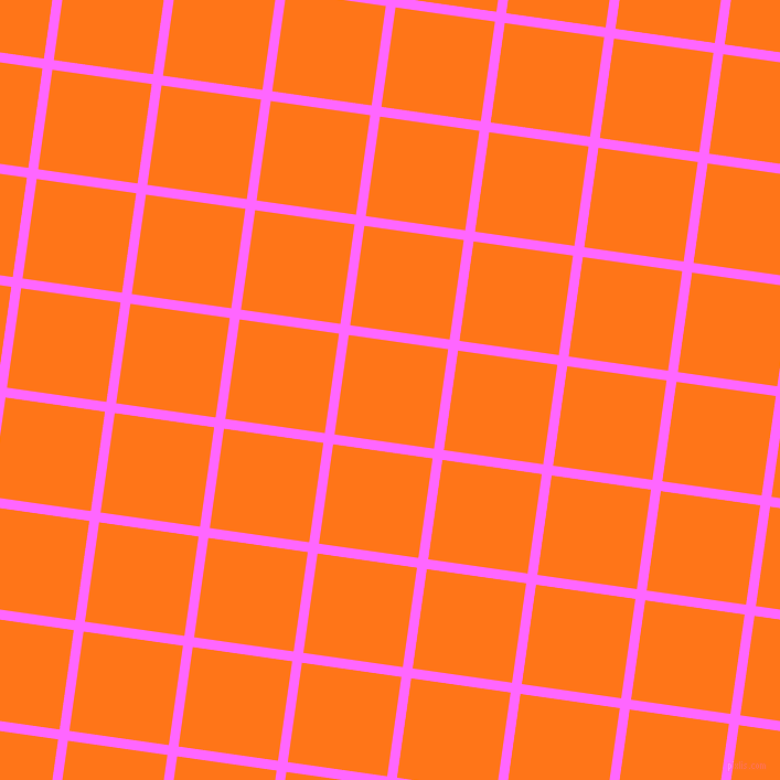 82/172 degree angle diagonal checkered chequered lines, 9 pixel line width, 91 pixel square size, Pink Flamingo and Pumpkin plaid checkered seamless tileable