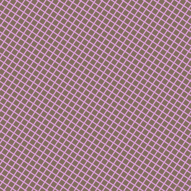 56/146 degree angle diagonal checkered chequered lines, 4 pixel line width, 16 pixel square size, Plum and Donkey Brown plaid checkered seamless tileable