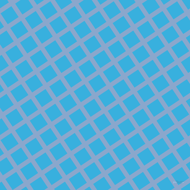 34/124 degree angle diagonal checkered chequered lines, 15 pixel line width, 43 pixel square size, Polo Blue and Summer Sky plaid checkered seamless tileable