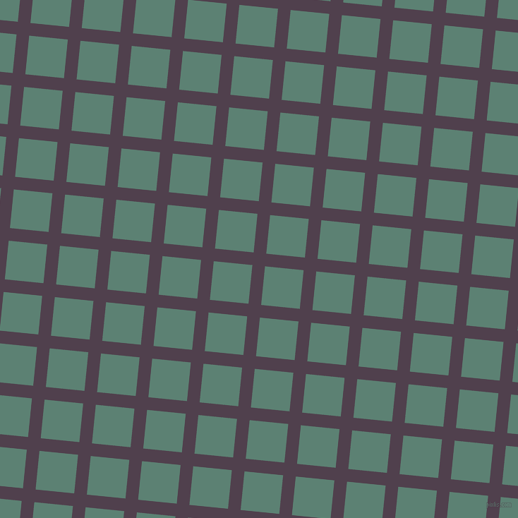 84/174 degree angle diagonal checkered chequered lines, 18 pixel line width, 55 pixel square size, Purple Taupe and Cutty Sark plaid checkered seamless tileable