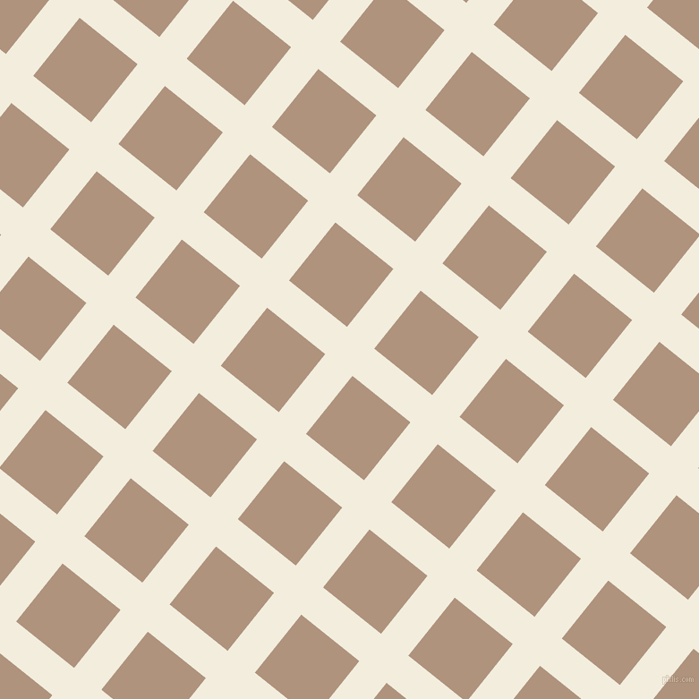 51/141 degree angle diagonal checkered chequered lines, 39 pixel line width, 83 pixel square size, Quarter Pearl Lusta and Sandrift plaid checkered seamless tileable