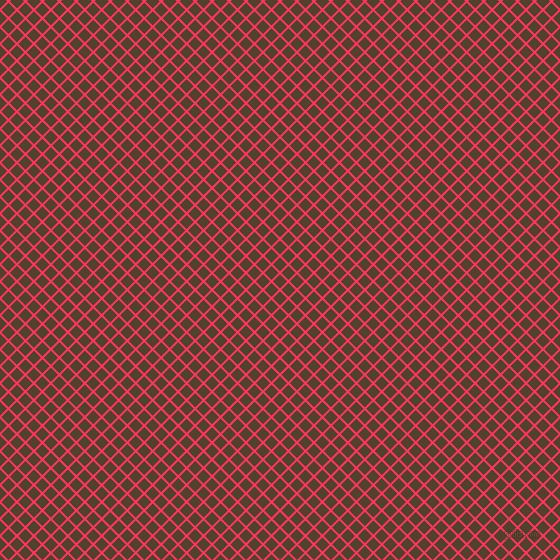 45/135 degree angle diagonal checkered chequered lines, 2 pixel lines width, 10 pixel square size, Radical Red and Deep Bronze plaid checkered seamless tileable