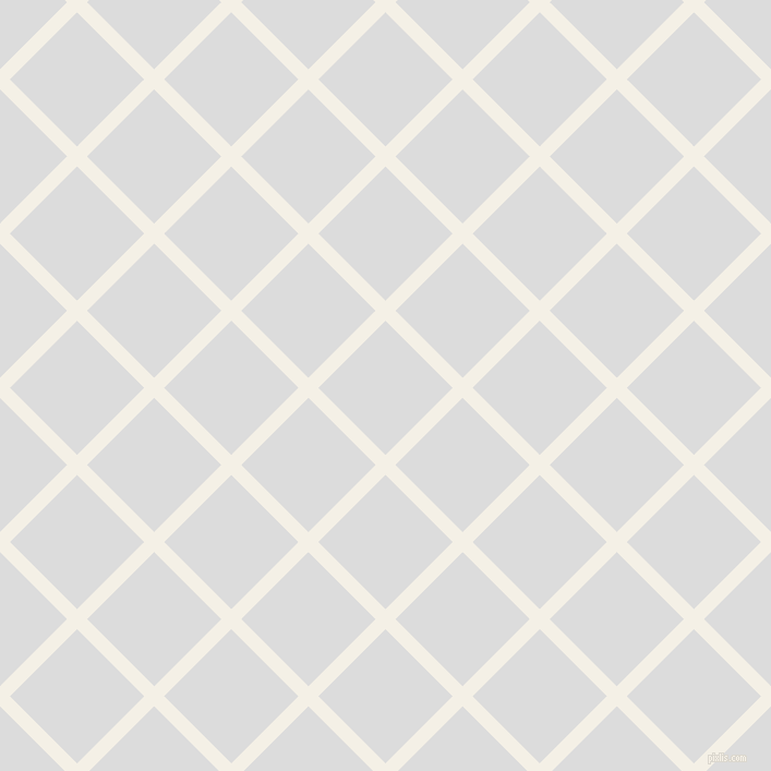 45/135 degree angle diagonal checkered chequered lines, 13 pixel line width, 87 pixel square size, Romance and Gainsboro plaid checkered seamless tileable