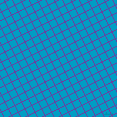 27/117 degree angle diagonal checkered chequered lines, 3 pixel line width, 23 pixel square size, Royal Purple and Pacific Blue plaid checkered seamless tileable