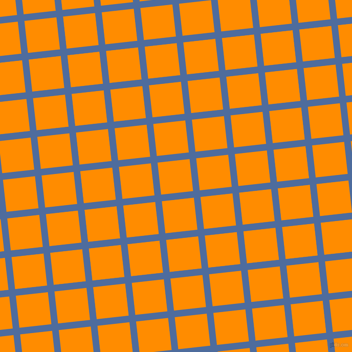 6/96 degree angle diagonal checkered chequered lines, 13 pixel lines width, 63 pixel square size, San Marino and Dark Orange plaid checkered seamless tileable