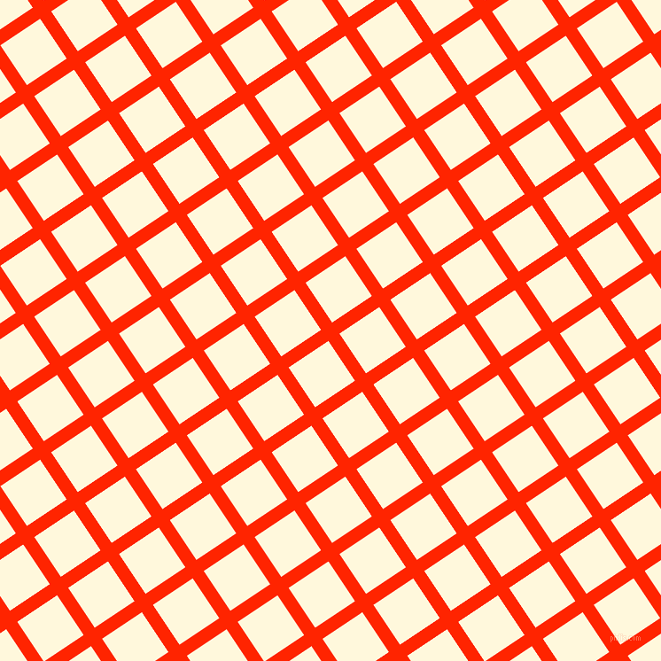 34/124 degree angle diagonal checkered chequered lines, 15 pixel line width, 54 pixel square size, Scarlet and Corn Silk plaid checkered seamless tileable
