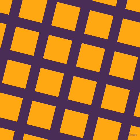 76/166 degree angle diagonal checkered chequered lines, 34 pixel lines width, 84 pixel square size, Scarlet Gum and Dark Tangerine plaid checkered seamless tileable