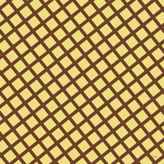 39/129 degree angle diagonal checkered chequered lines, 11 pixel line width, 31 pixel square size, Semi-Sweet Chocolate and Buff plaid checkered seamless tileable