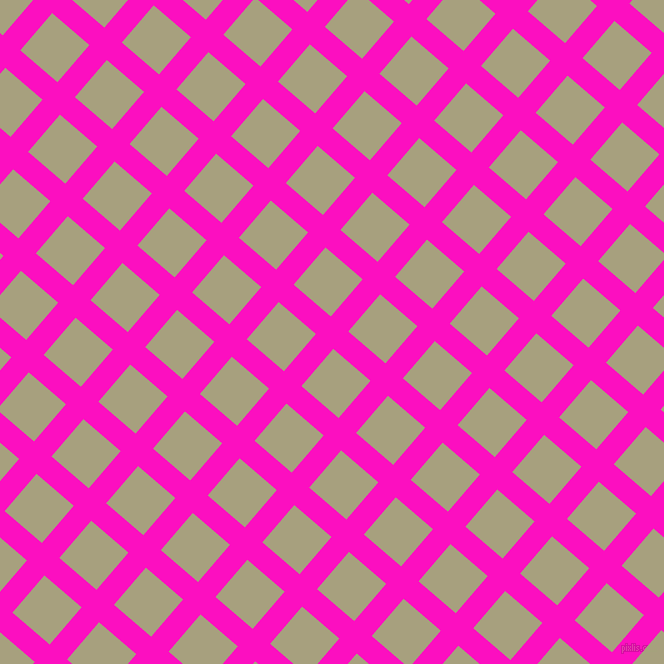 49/139 degree angle diagonal checkered chequered lines, 23 pixel lines width, 49 pixel square sizeShocking Pink and Hillary plaid checkered seamless tileable