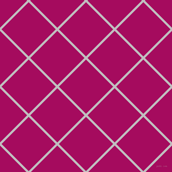 45/135 degree angle diagonal checkered chequered lines, 7 pixel line width, 125 pixel square size, Silver and Jazzberry Jam plaid checkered seamless tileable