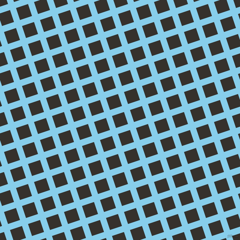 18/108 degree angle diagonal checkered chequered lines, 21 pixel line width, 42 pixel square size, Sky Blue and Acadia plaid checkered seamless tileable