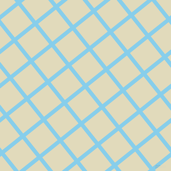 39/129 degree angle diagonal checkered chequered lines, 13 pixel line width, 75 pixel square size, Sky Blue and Coconut Cream plaid checkered seamless tileable