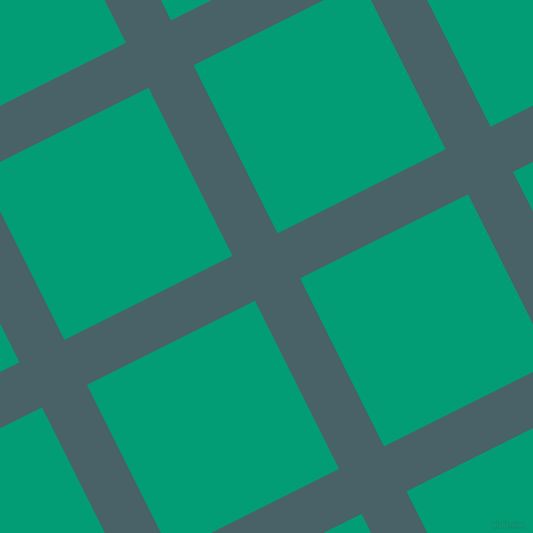 27/117 degree angle diagonal checkered chequered lines, 56 pixel line width, 209 pixel square size, Smalt Blue and Free Speech Aquamarine plaid checkered seamless tileable