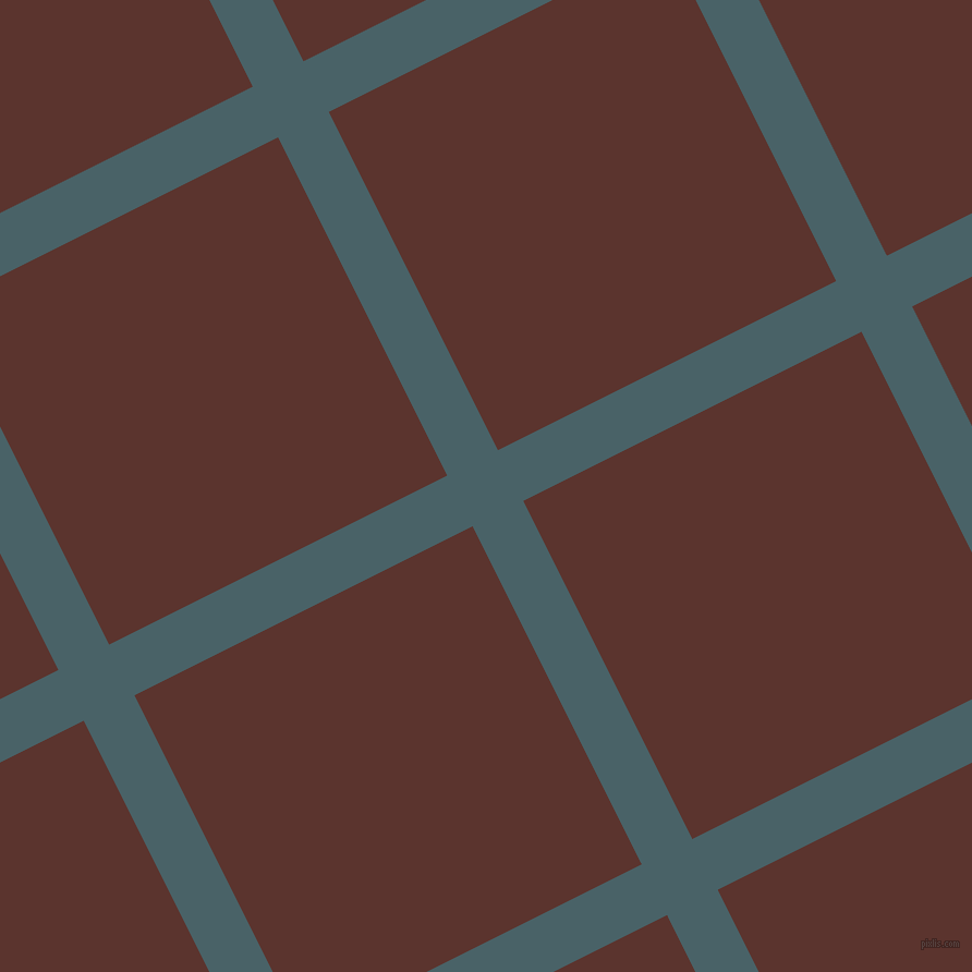 27/117 degree angle diagonal checkered chequered lines, 52 pixel lines width, 347 pixel square size, Smalt Blue and Redwood plaid checkered seamless tileable