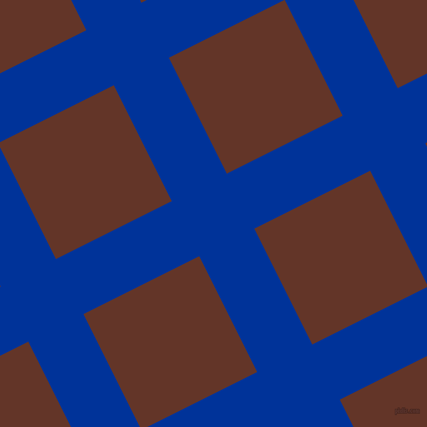 27/117 degree angle diagonal checkered chequered lines, 88 pixel line width, 185 pixel square size, Smalt and Hairy Heath plaid checkered seamless tileable