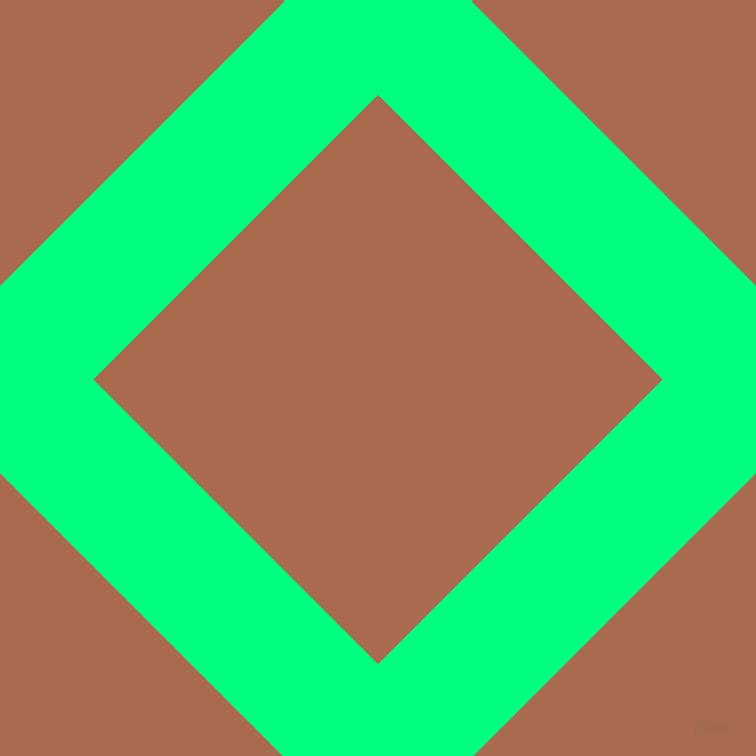45/135 degree angle diagonal checkered chequered lines, 119 pixel line width, 362 pixel square size, Spring Green and Sante Fe plaid checkered seamless tileable