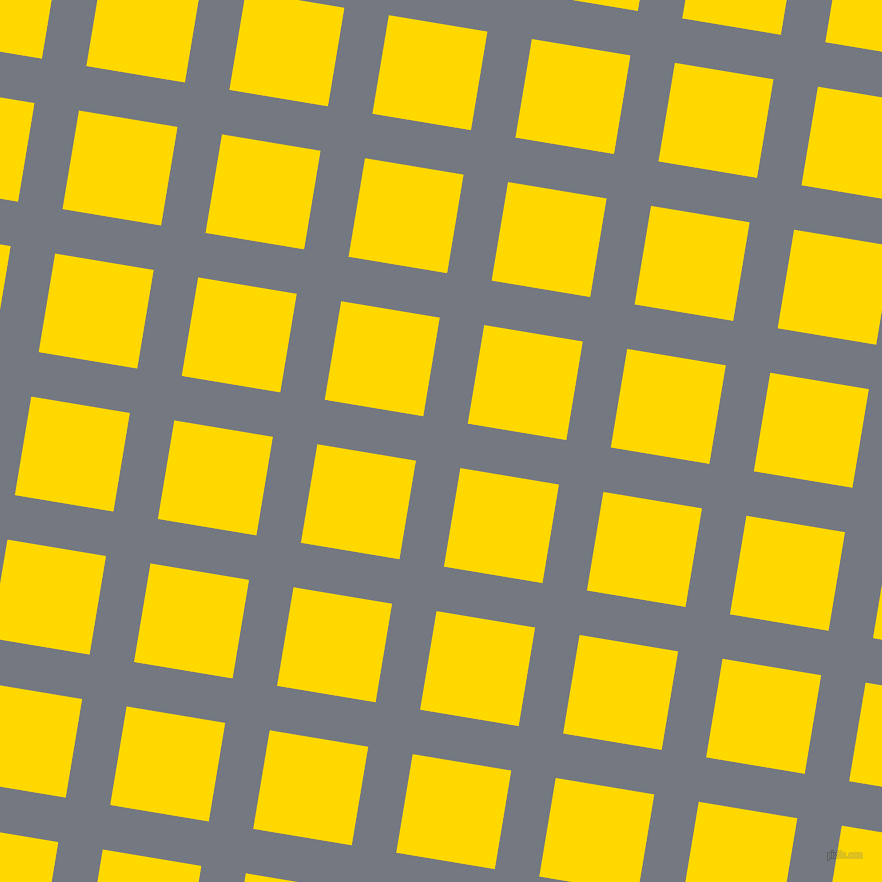 81/171 degree angle diagonal checkered chequered lines, 45 pixel lines width, 100 pixel square size, Storm Grey and School Bus Yellow plaid checkered seamless tileable