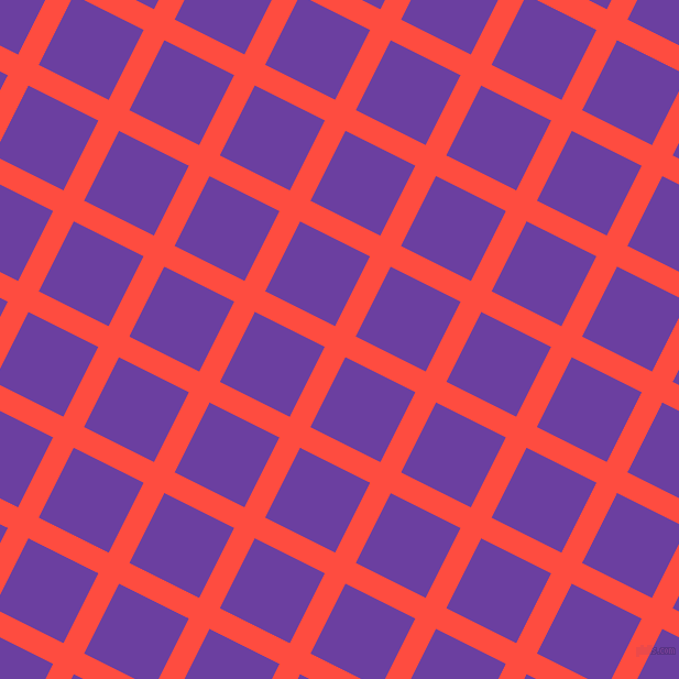 63/153 degree angle diagonal checkered chequered lines, 21 pixel lines width, 71 pixel square size, Sunset Orange and Royal Purple plaid checkered seamless tileable