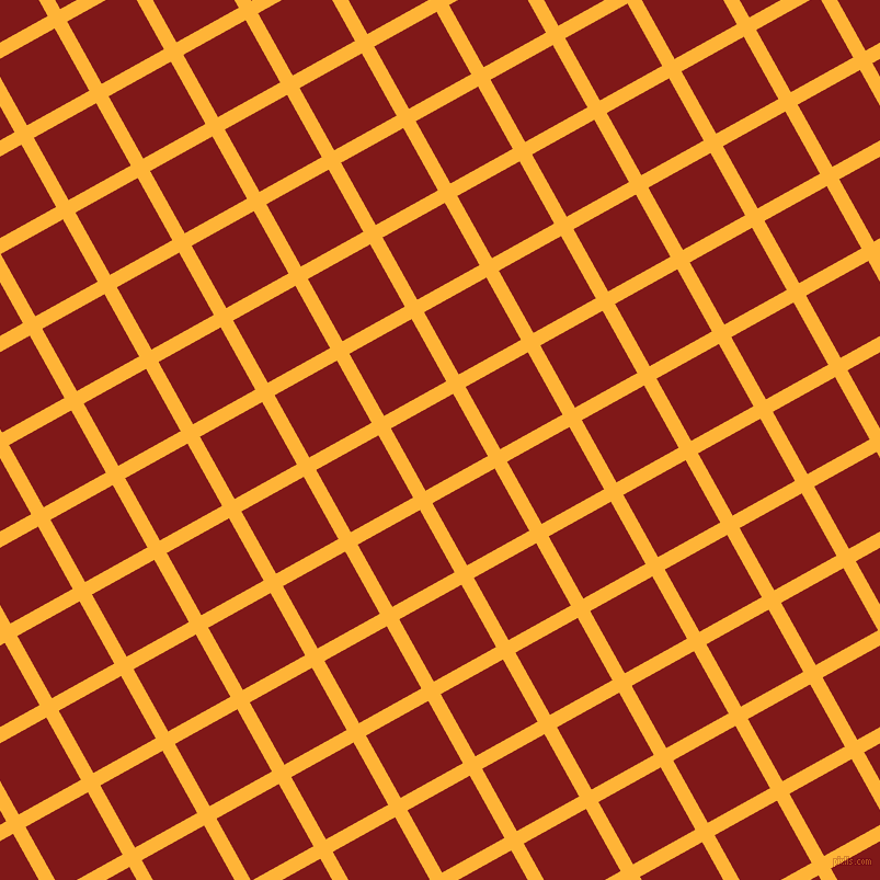 29/119 degree angle diagonal checkered chequered lines, 13 pixel lines width, 65 pixel square size, Supernova and Falu Red plaid checkered seamless tileable