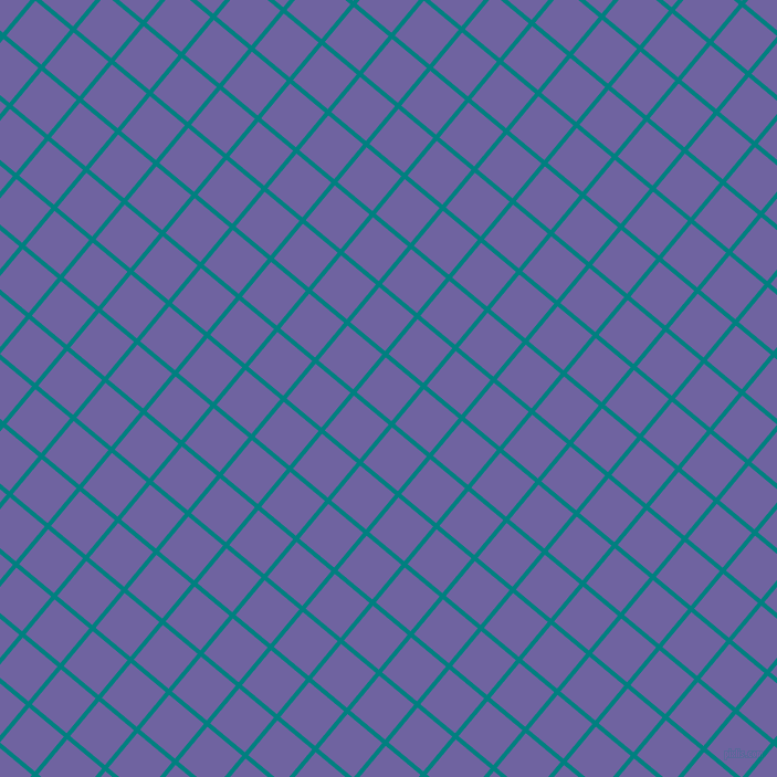 50/140 degree angle diagonal checkered chequered lines, 4 pixel line width, 41 pixel square size, Teal and Scampi plaid checkered seamless tileable