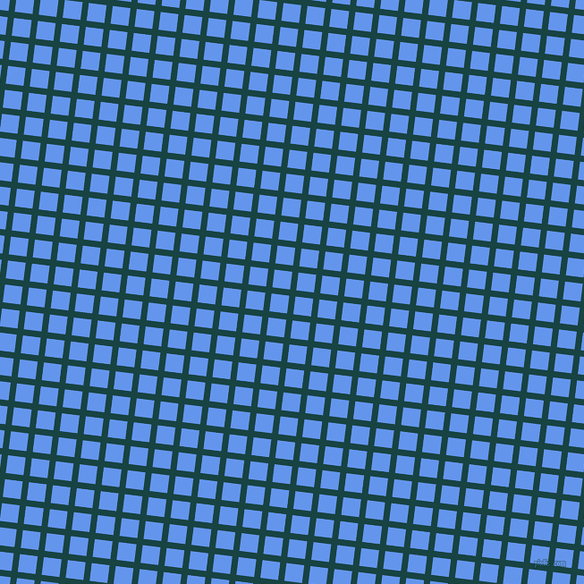 83/173 degree angle diagonal checkered chequered lines, 7 pixel lines width, 20 pixel square size, Tiber and Cornflower Blue plaid checkered seamless tileable