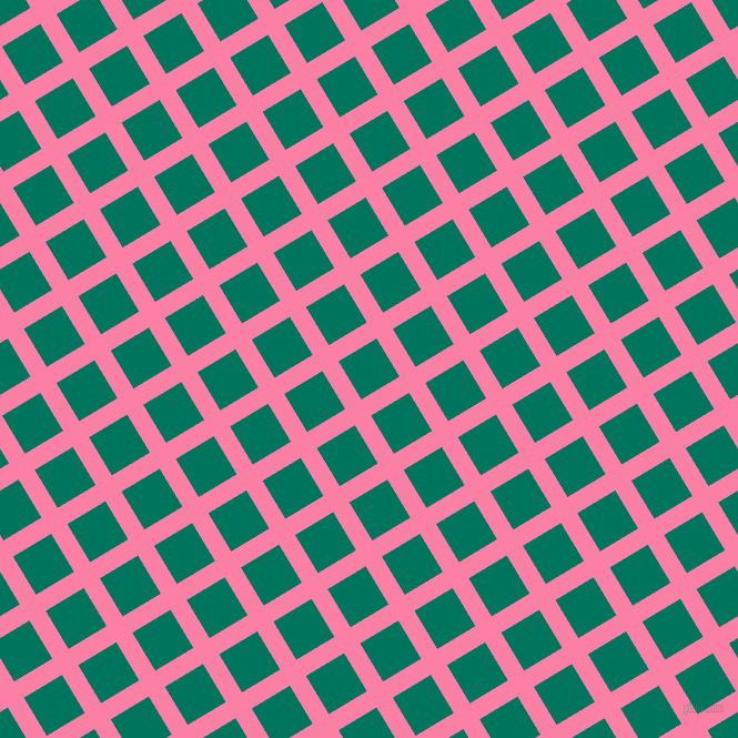 31/121 degree angle diagonal checkered chequered lines, 17 pixel line width, 40 pixel square size, Tickle Me Pink and Tropical Rain Forest plaid checkered seamless tileable