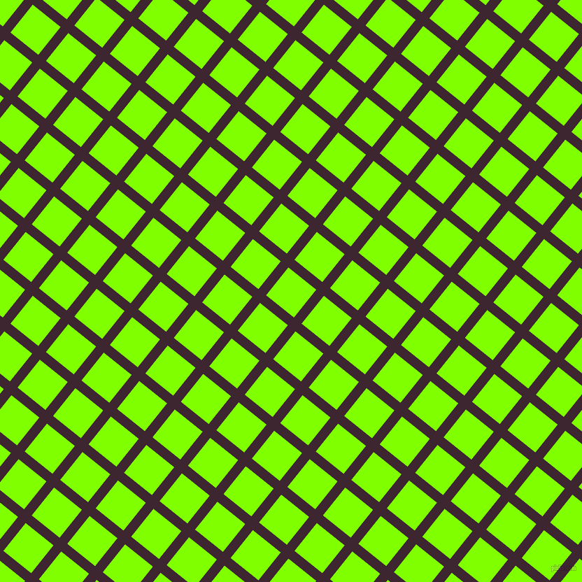 51/141 degree angle diagonal checkered chequered lines, 14 pixel lines width, 51 pixel square size, Toledo and Chartreuse plaid checkered seamless tileable