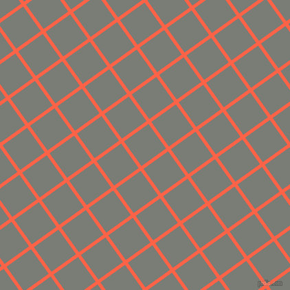 36/126 degree angle diagonal checkered chequered lines, 5 pixel line width, 44 pixel square size, Tomato and Gunsmoke plaid checkered seamless tileable