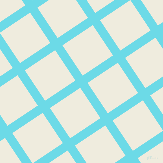 34/124 degree angle diagonal checkered chequered lines, 29 pixel lines width, 121 pixel square size, Turquoise Blue and Rice Cake plaid checkered seamless tileable