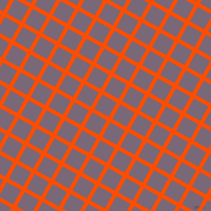 61/151 degree angle diagonal checkered chequered lines, 14 pixel line width, 57 pixel square size, Vermilion and Old Lavender plaid checkered seamless tileable