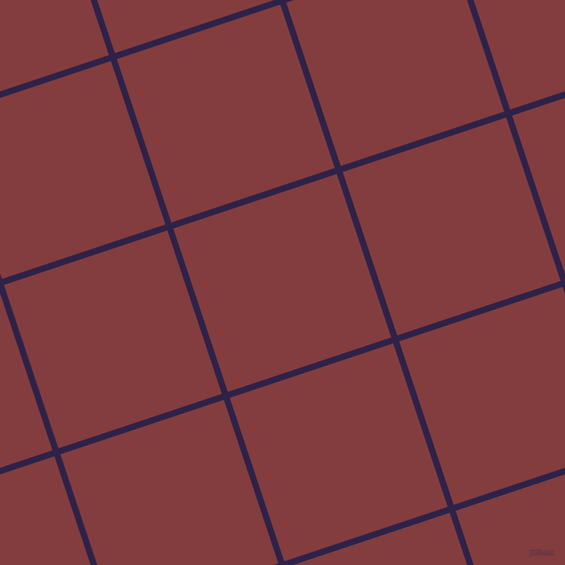 18/108 degree angle diagonal checkered chequered lines, 9 pixel lines width, 247 pixel square size, Violent Violet and Stiletto plaid checkered seamless tileable
