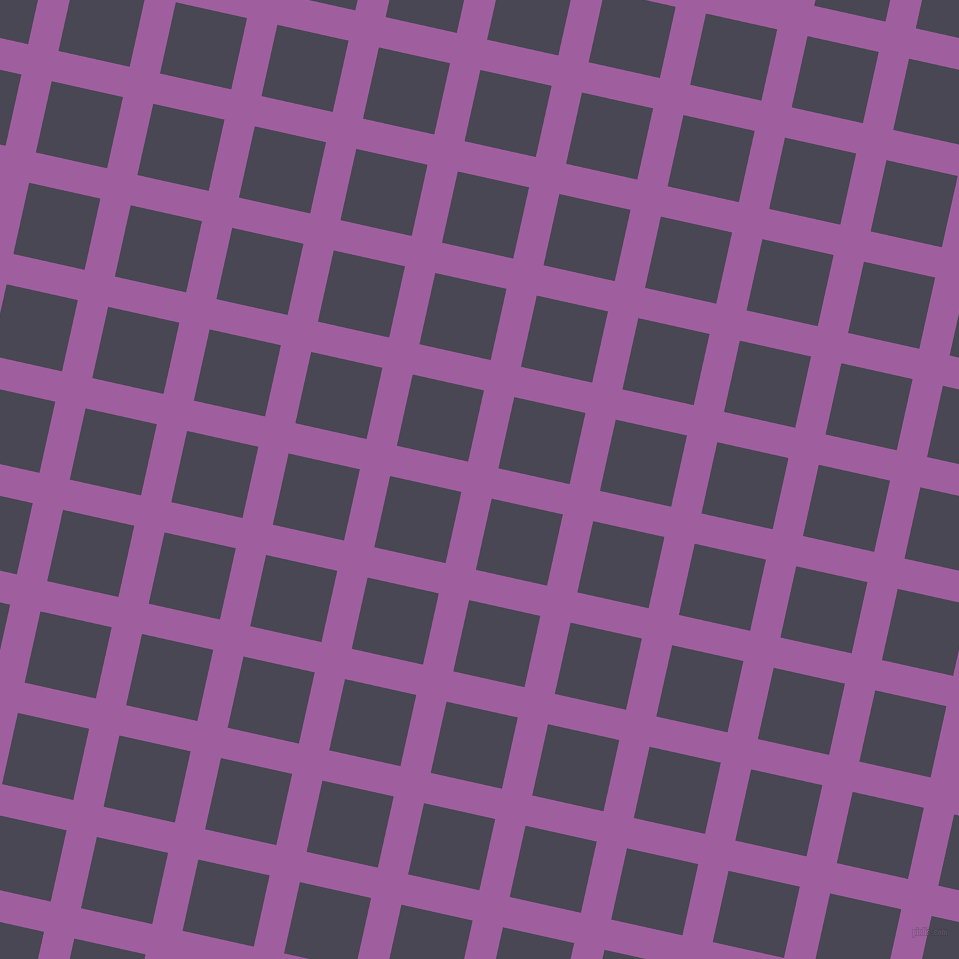 77/167 degree angle diagonal checkered chequered lines, 31 pixel lines width, 73 pixel square size, Violet Blue and Gun Powder plaid checkered seamless tileable