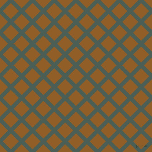 45/135 degree angle diagonal checkered chequered lines, 13 pixel lines width, 37 pixel square size, Viridian Green and Afghan Tan plaid checkered seamless tileable