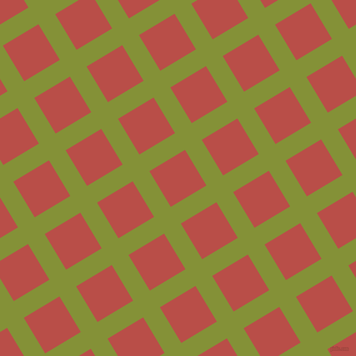 31/121 degree angle diagonal checkered chequered lines, 38 pixel lines width, 81 pixel square size, Wasabi and Chestnut plaid checkered seamless tileable