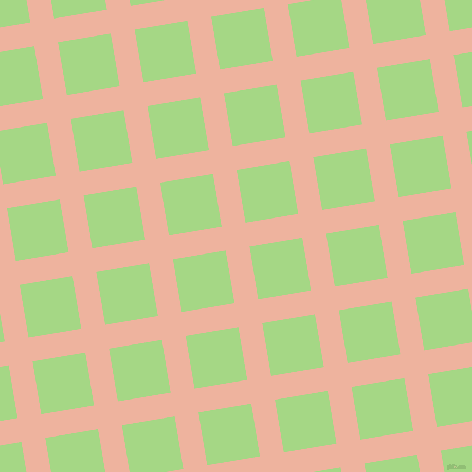 9/99 degree angle diagonal checkered chequered lines, 47 pixel line width, 104 pixel square size, Wax Flower and Feijoa plaid checkered seamless tileable