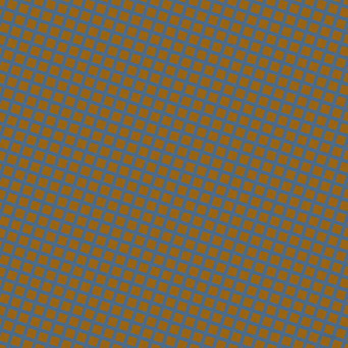 72/162 degree angle diagonal checkered chequered lines, 7 pixel lines width, 17 pixel square size, Wedgewood and Golden Brown plaid checkered seamless tileable