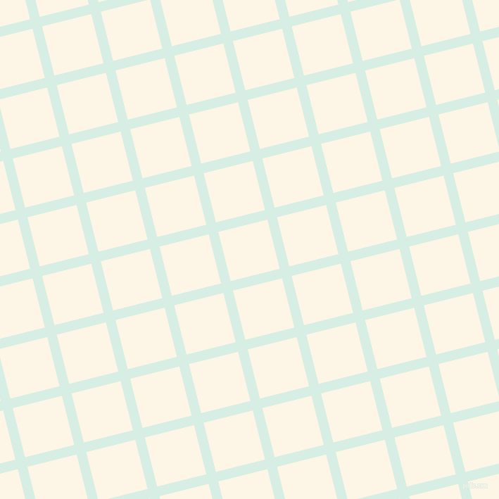 14/104 degree angle diagonal checkered chequered lines, 14 pixel line width, 72 pixel square size, White Ice and Old Lace plaid checkered seamless tileable