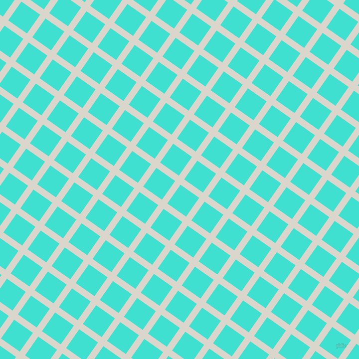 55/145 degree angle diagonal checkered chequered lines, 13 pixel line width, 46 pixel square size, White Pointer and Turquoise plaid checkered seamless tileable