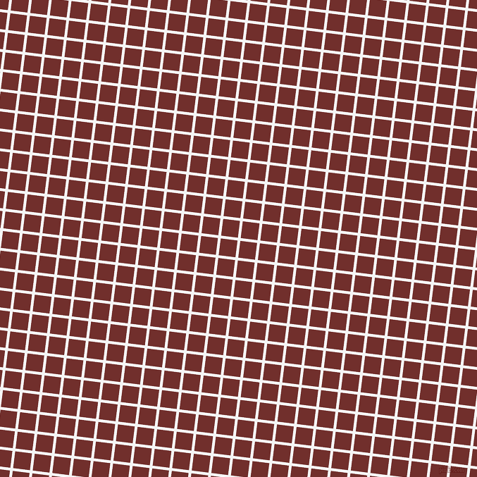 83/173 degree angle diagonal checkered chequered lines, 4 pixel line width, 24 pixel square size, White Smoke and Auburn plaid checkered seamless tileable