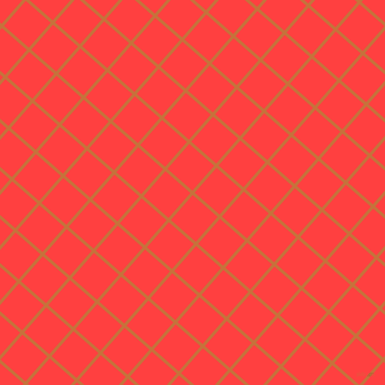 49/139 degree angle diagonal checkered chequered lines, 6 pixel lines width, 65 pixel square size, Zest and Coral Red plaid checkered seamless tileable