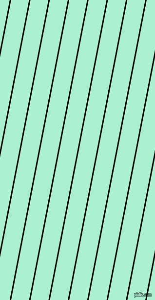 79 degree angle lines stripes, 3 pixel line width, 36 pixel line spacing, Black and Magic Mint stripes and lines seamless tileable