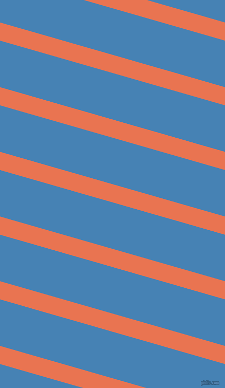 164 degree angle lines stripes, 34 pixel line width, 87 pixel line spacing, Burnt Sienna and Steel Blue stripes and lines seamless tileable