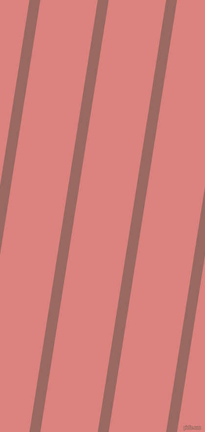 81 degree angle lines stripes, 22 pixel line width, 116 pixel line spacing, Dark Chestnut and Sea Pink stripes and lines seamless tileable