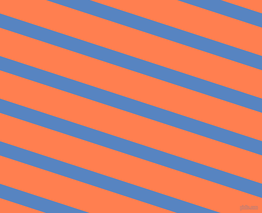 162 degree angle lines stripes, 27 pixel line width, 54 pixel line spacing, Havelock Blue and Coral stripes and lines seamless tileable