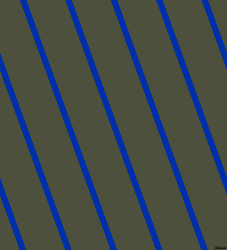 110 degree angle lines stripes, 20 pixel line width, 118 pixel line spacing, International Klein Blue and Kelp stripes and lines seamless tileable